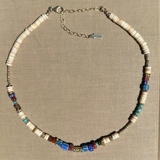 Hannah Ivory Shell and Trade Bead Necklace
