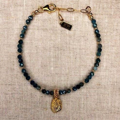 Apatite + Gold Charm Bracelet