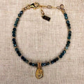Apatite + Gold Charm Bracelet