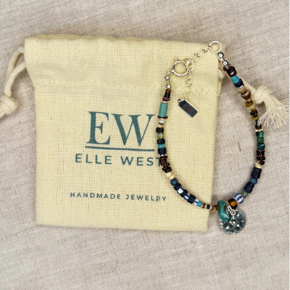 Ty Turquoise + Shell Bracelet + Charm