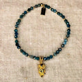 Apatite & Gold Charm Stretch Bracelet