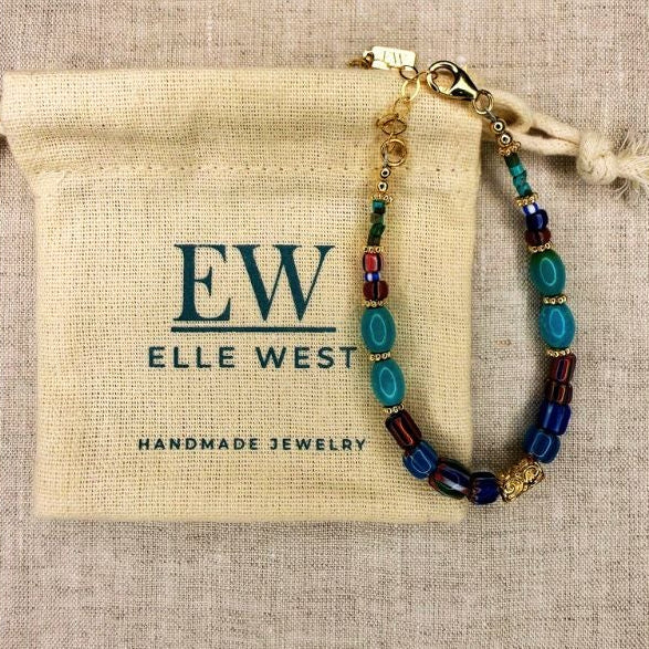 Whitney Turquoise & Trade Bead Bracelet