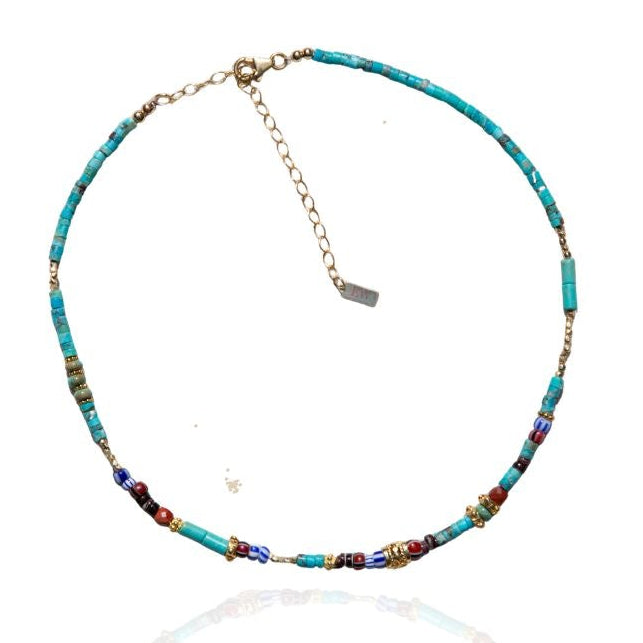 Mads Turquoise and Trade Bead Necklace