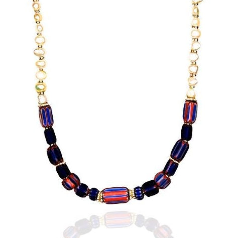 Samantha Pearl & Trade Bead Necklace