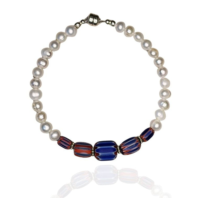 Samantha Pearl & Trade Bead Bracelet