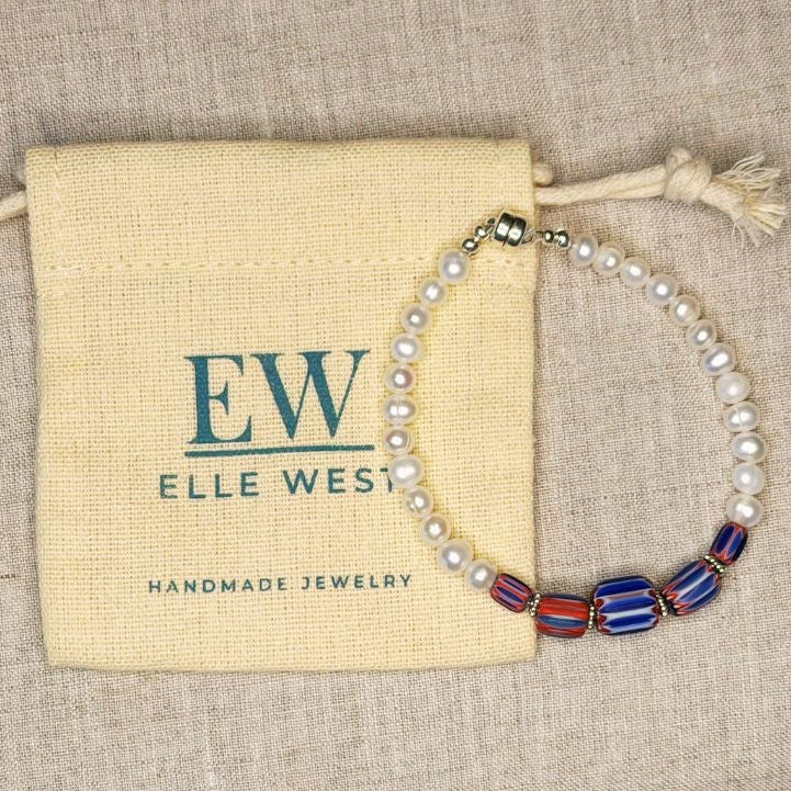 Samantha Pearl & Trade Bead Bracelet