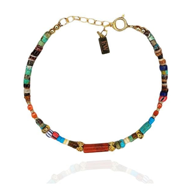 Maddie Turquoise, Jasper and Trade Bead Bracelet
