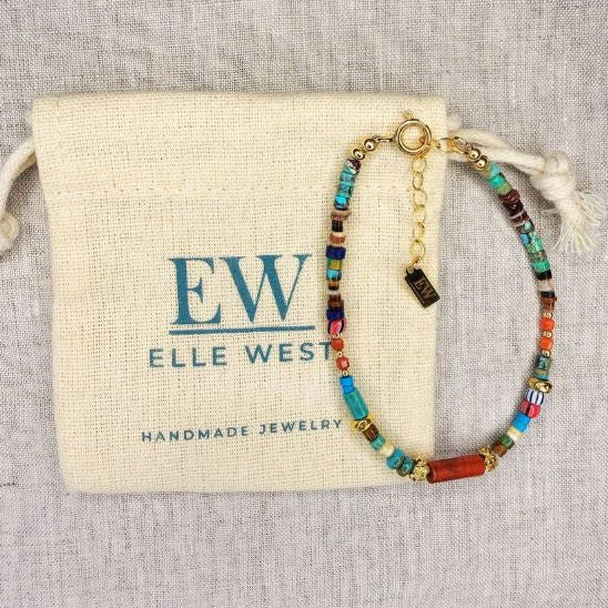 Maddie Turquoise, Jasper and Trade Bead Bracelet