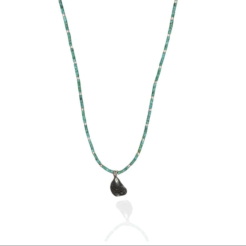 Age Turquoise and Sterling + Charm Necklace