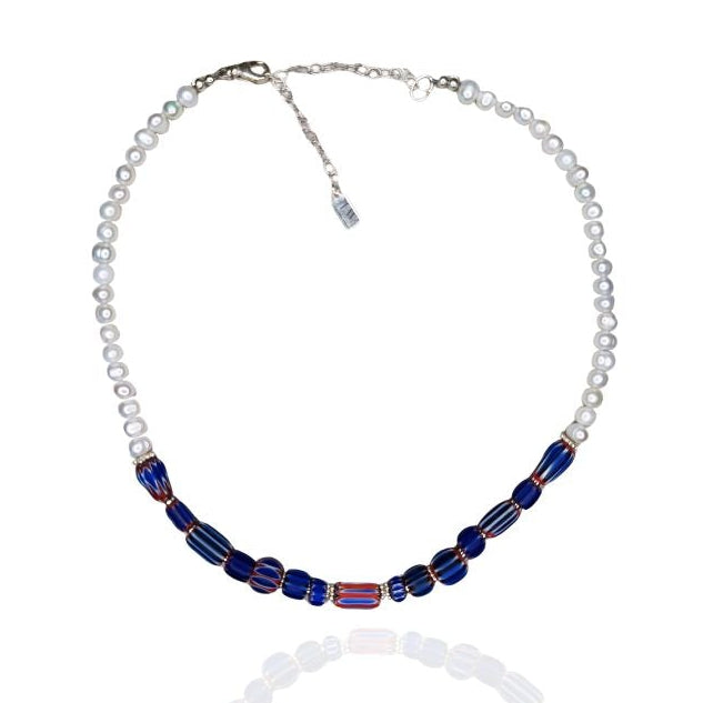 Samantha Nugget Pearl & Trade Bead Necklace