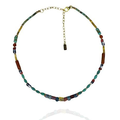 Whitney Turquoise & Trade Bead Necklace