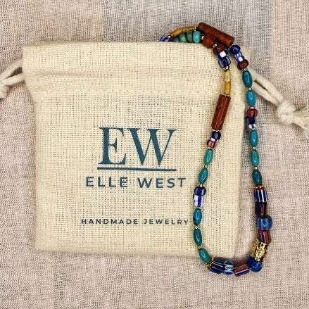Whitney Turquoise & Trade Bead Necklace