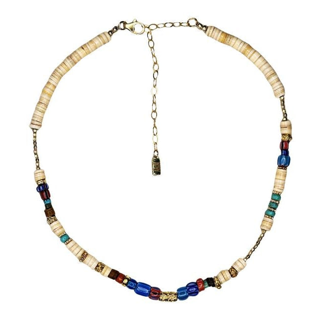 Hannah Ivory Shell and Trade Bead Necklace