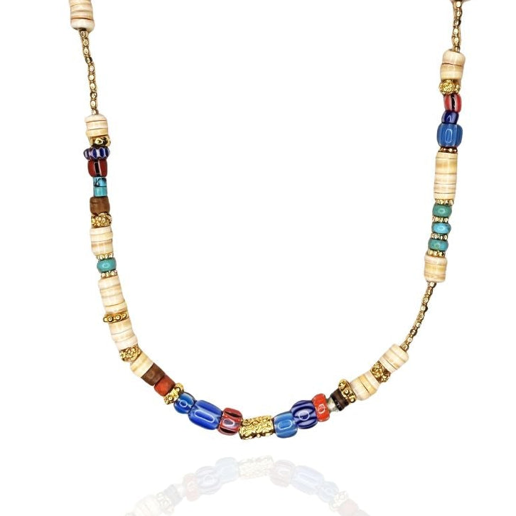 Hannah Ivory Shell and Trade Bead Necklace