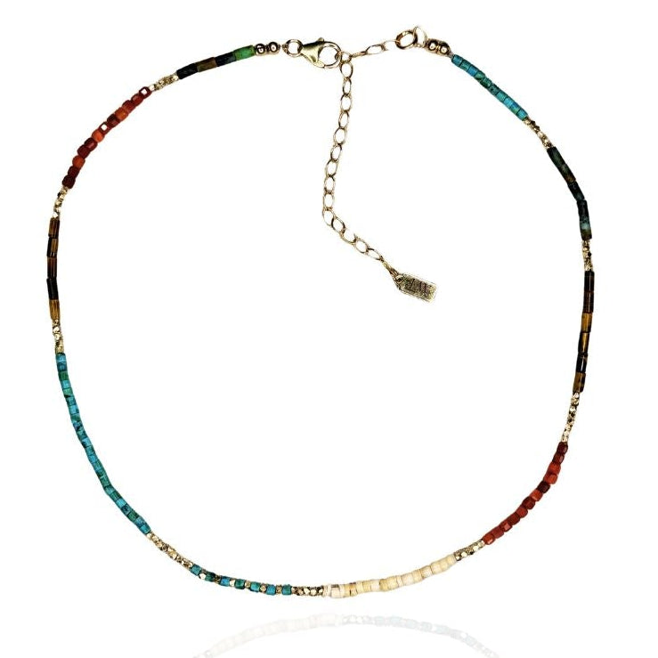 Nat Delicate Turquoise & Jasper Necklace