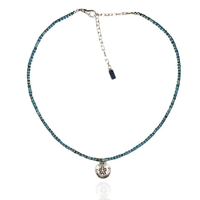 Age Turquoise and Sterling + Charm Necklace