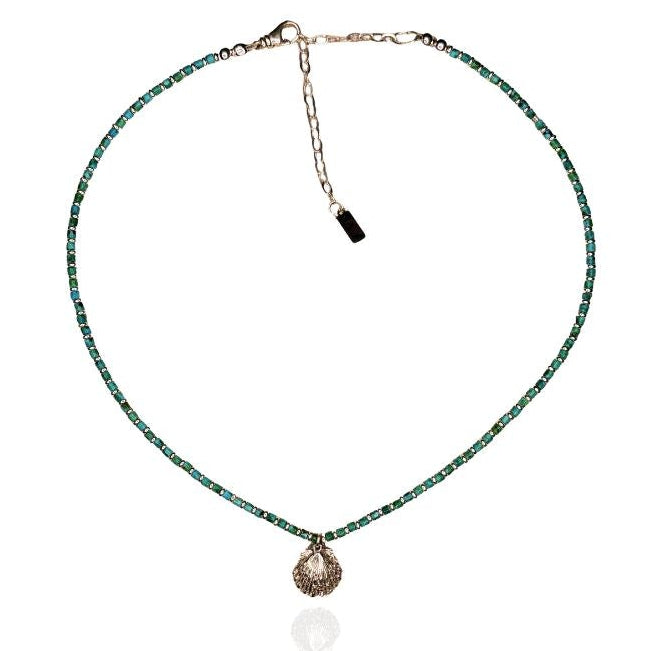 Age Turquoise and Sterling + Charm Necklace