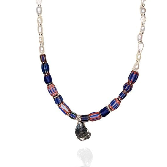 Samantha Pearl & Trade Bead + Charm Necklace