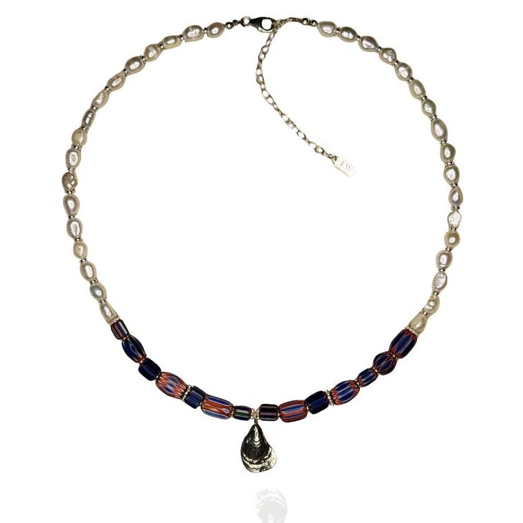 Samantha Pearl & Trade Bead + Charm Necklace