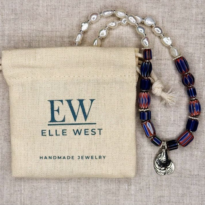 Samantha Pearl & Trade Bead + Charm Necklace