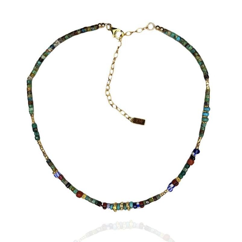 Mads Turquoise and Trade Bead Necklace