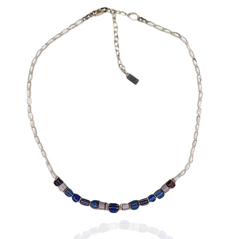 Samantha Rice Pearl & Trade Bead Necklace