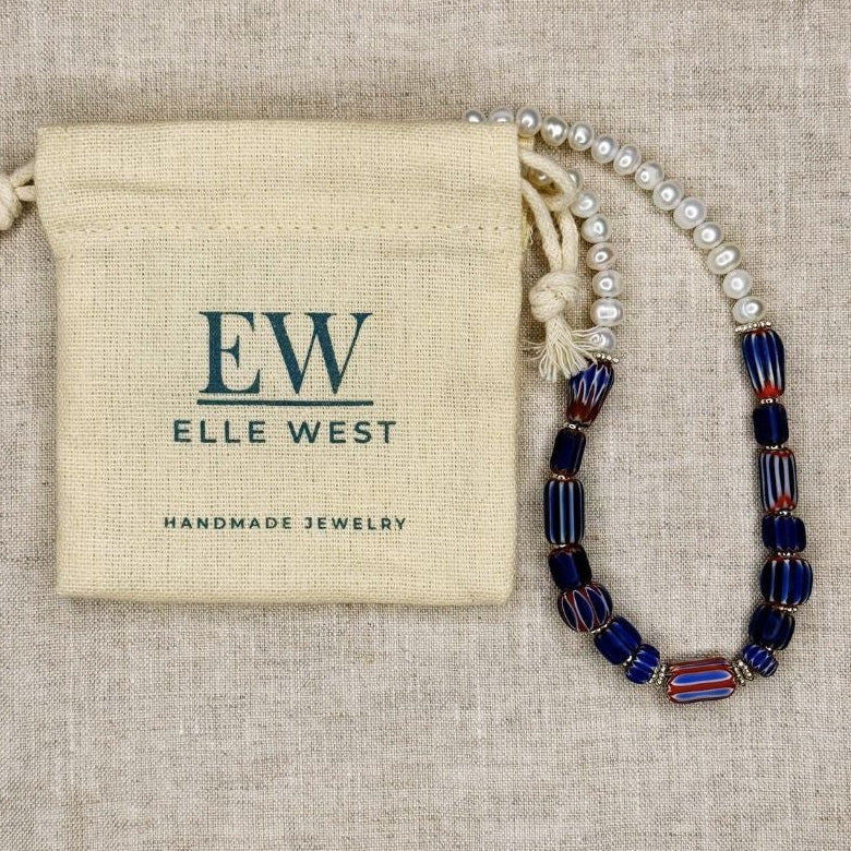 Samantha Pearl & Trade Bead Necklace