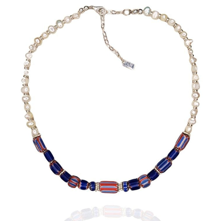 Samantha Pearl & Trade Bead Necklace