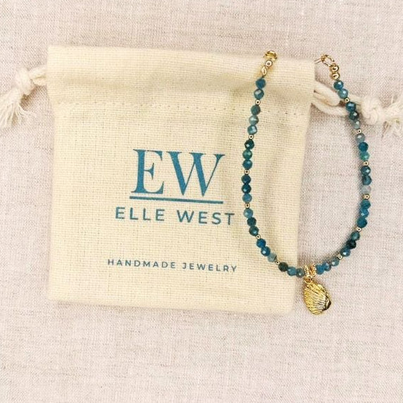 Apatite + Gold Charm Bracelet