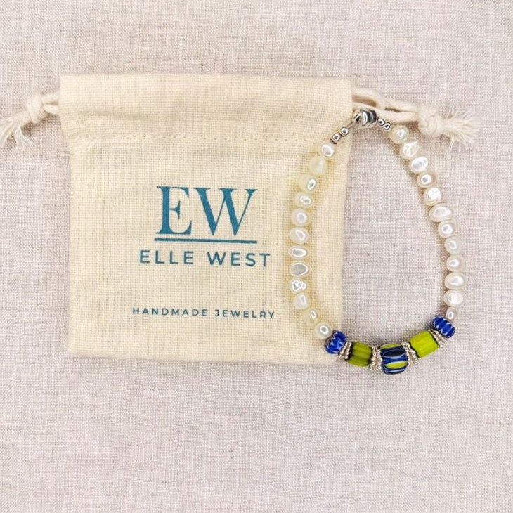 Samantha Pearl & Trade Bead Bracelet
