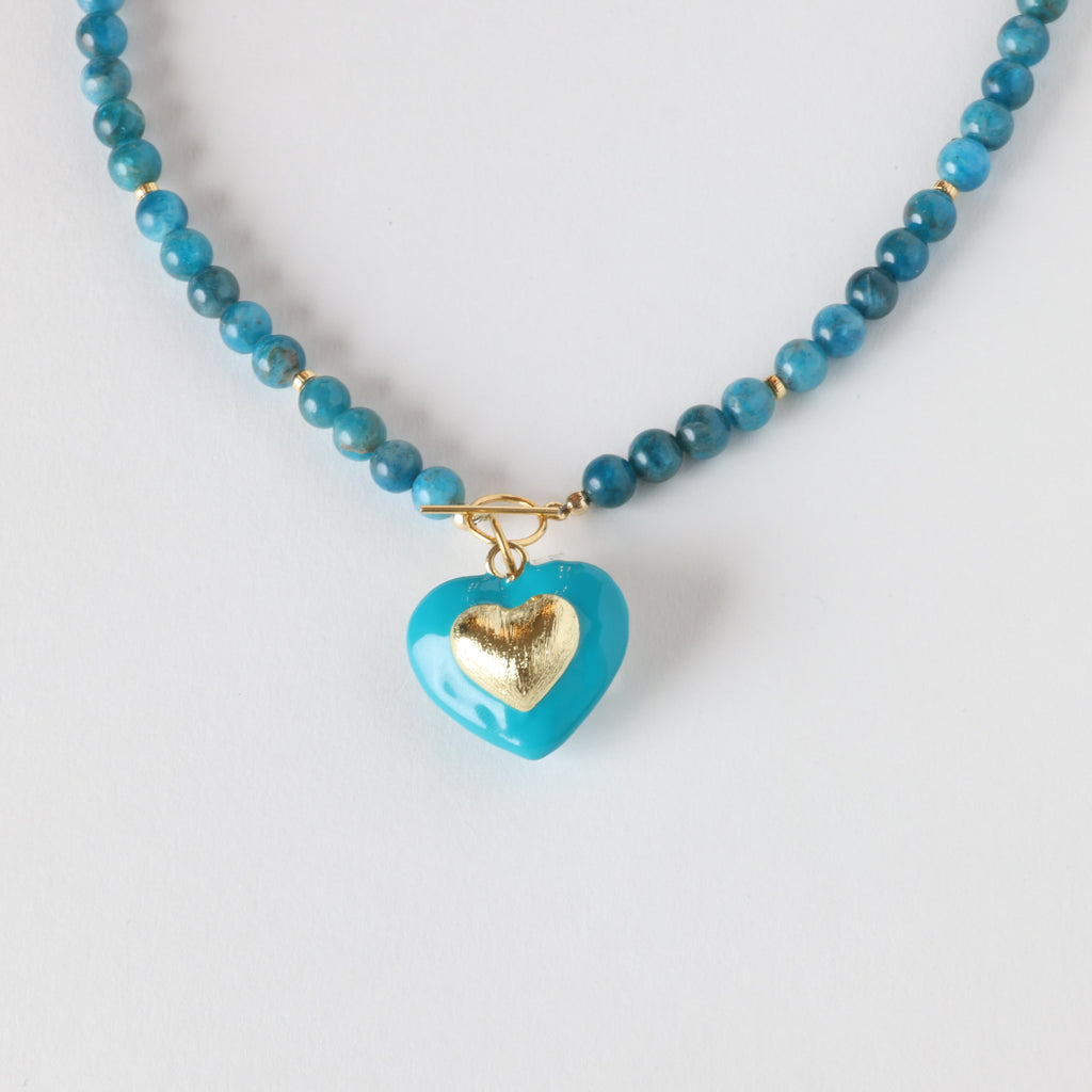 Pool Party Apatite x Gold Toggle Necklace - Classic