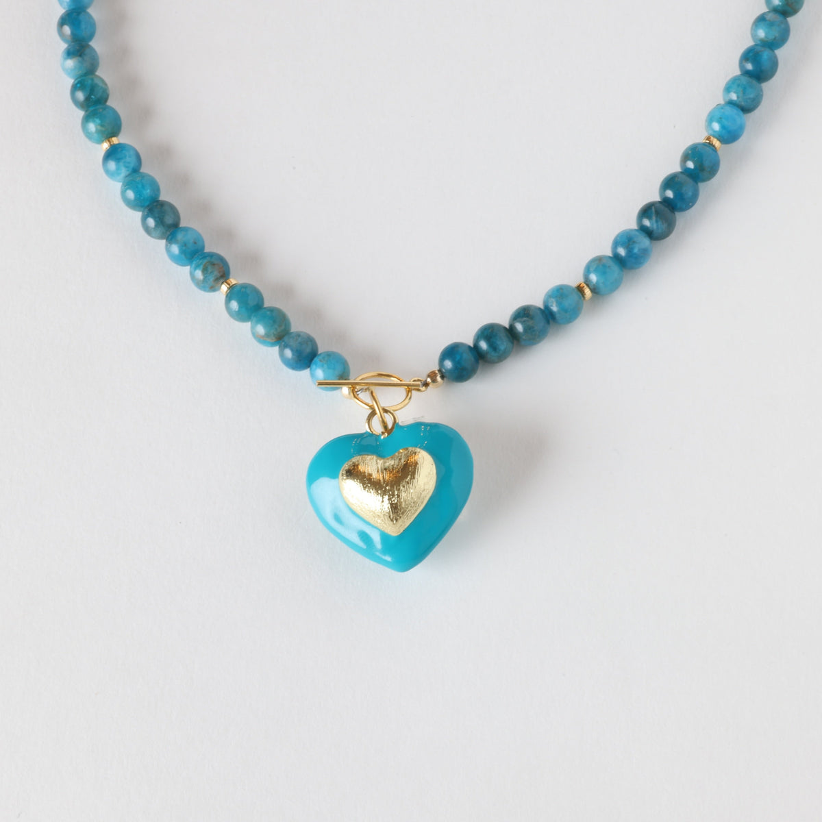 Pool Party Apatite x Gold Toggle Necklace - Classic