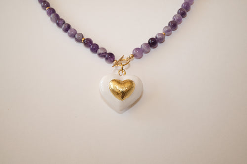 Amethyst x Gold Toggle Necklace