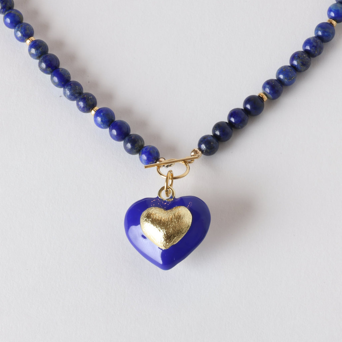 Midnight Swim Blue Lapis x Gold Toggle Necklace - Classic