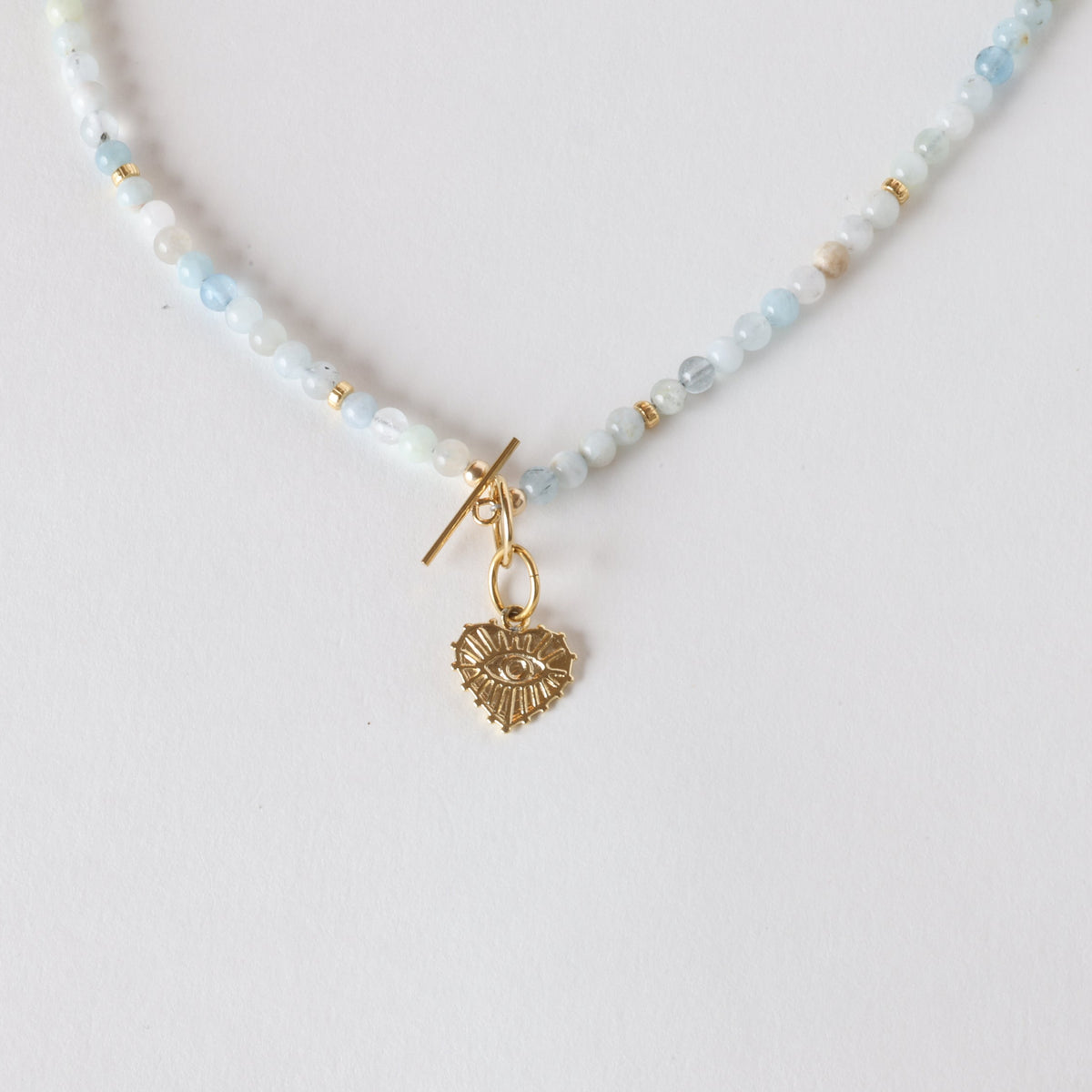 Morning Tide Multi-Toned Aquamarine x Gold Toggle Necklace - Everyday