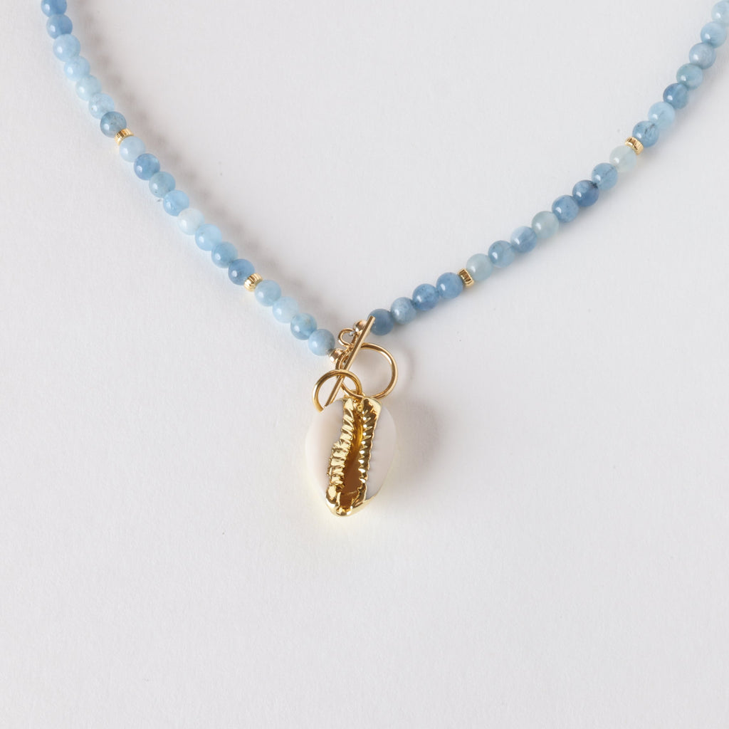 Clearing Skies Aquamarine x Gold Toggle Necklace - Classic