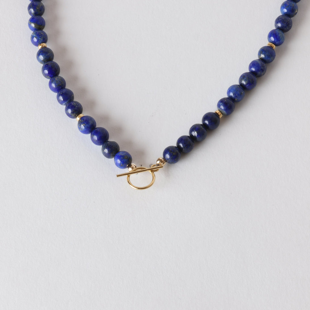 Midnight Swim Blue Lapis x Gold Toggle Necklace - Classic
