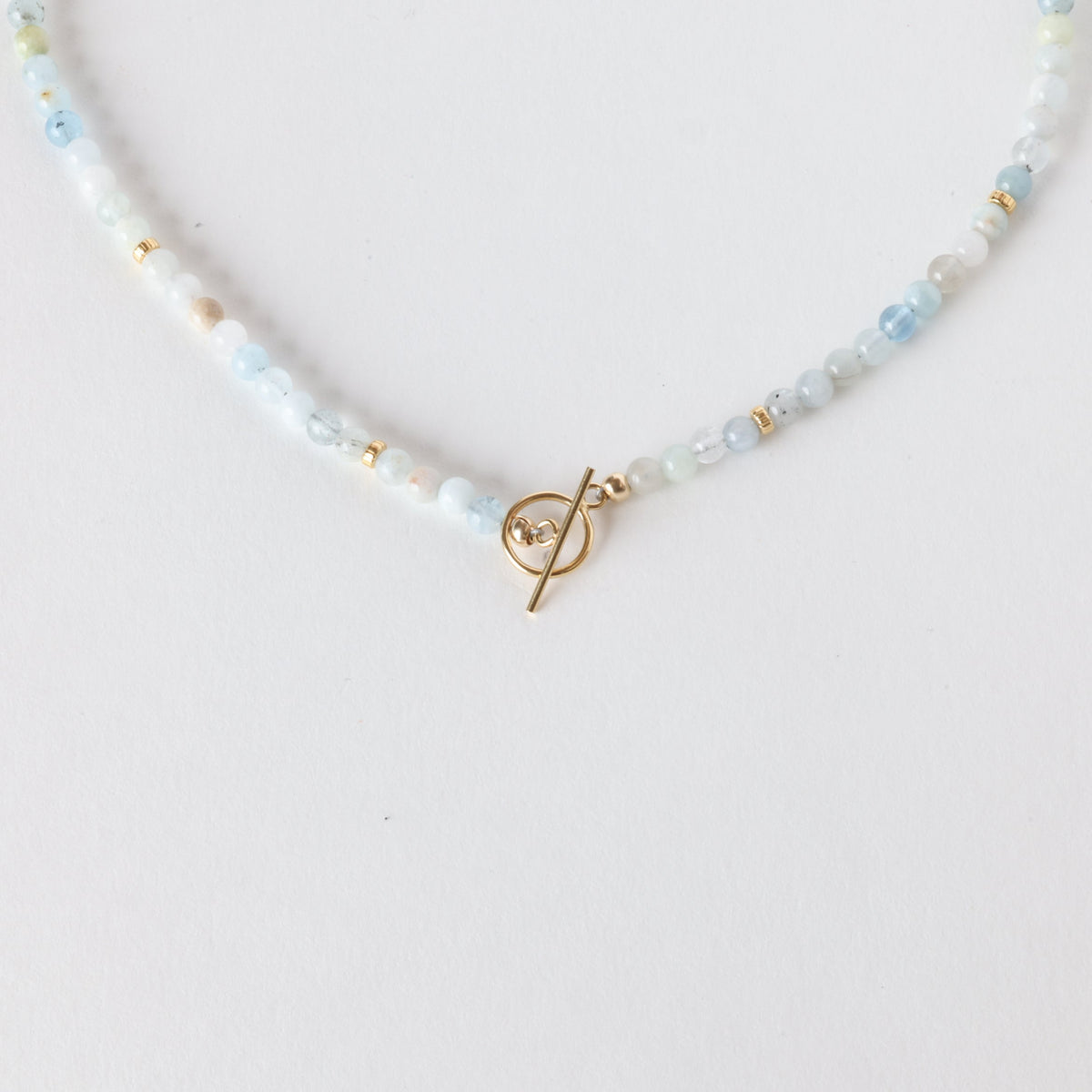 Morning Tide Multi-Toned Aquamarine x Gold Toggle Necklace - Everyday