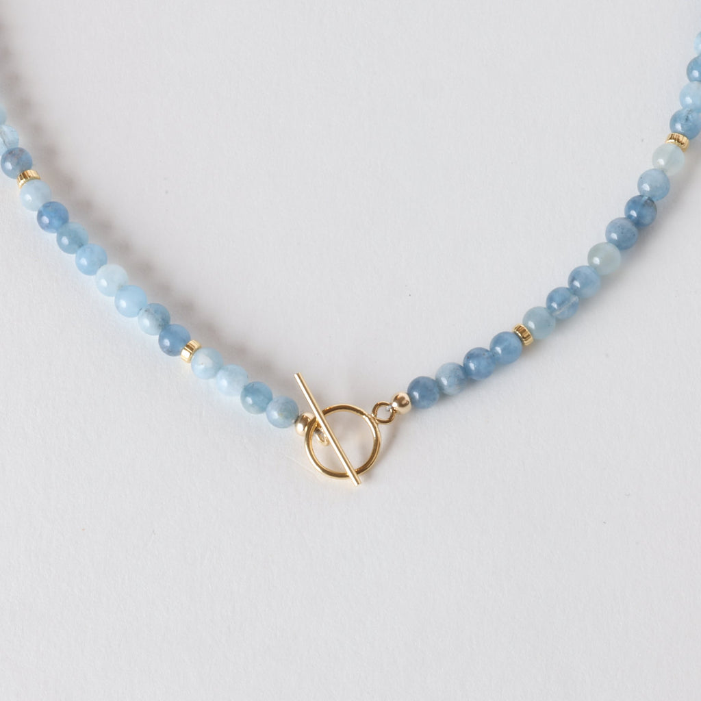 Clearing Skies Aquamarine x Gold Toggle Necklace - Classic