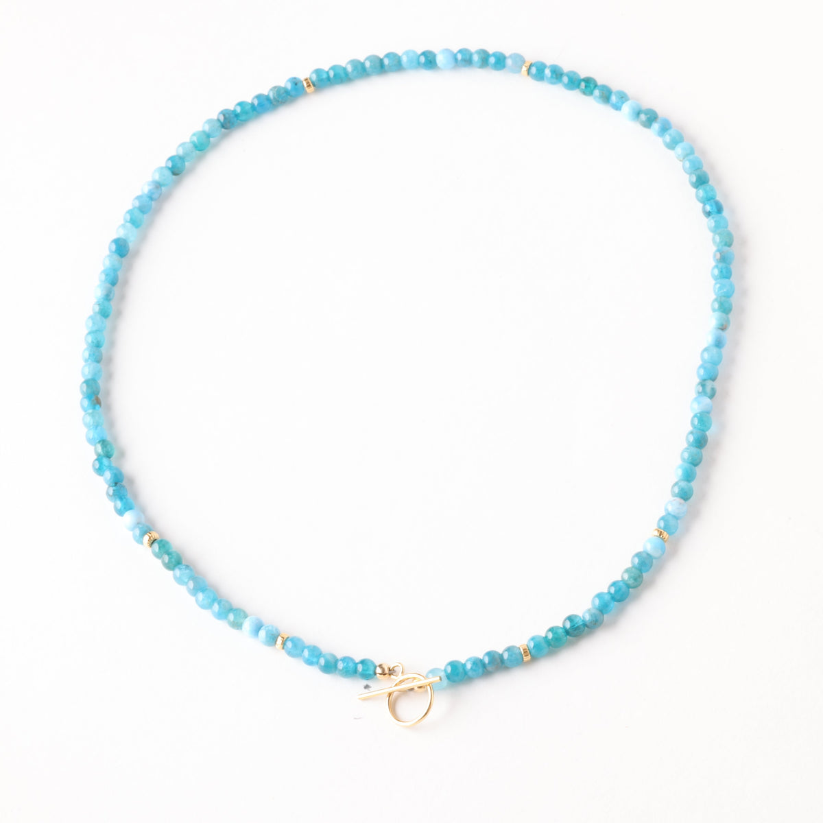 Pool Party Apatite x Gold Toggle Necklace - Everyday
