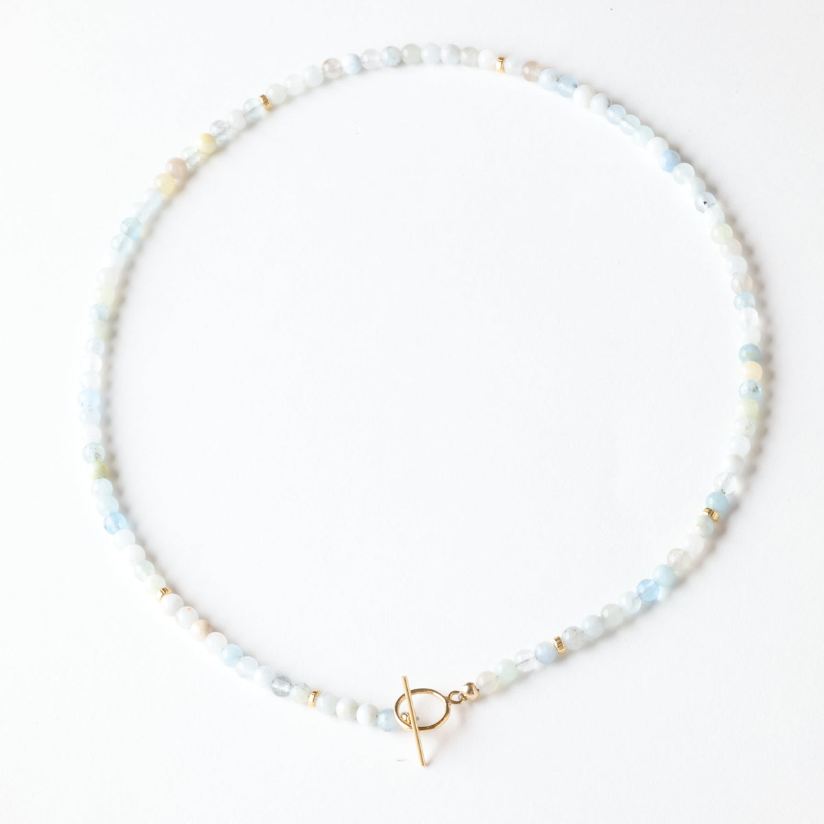 Morning Tide Multi-Toned Aquamarine x Gold Toggle Necklace - Everyday