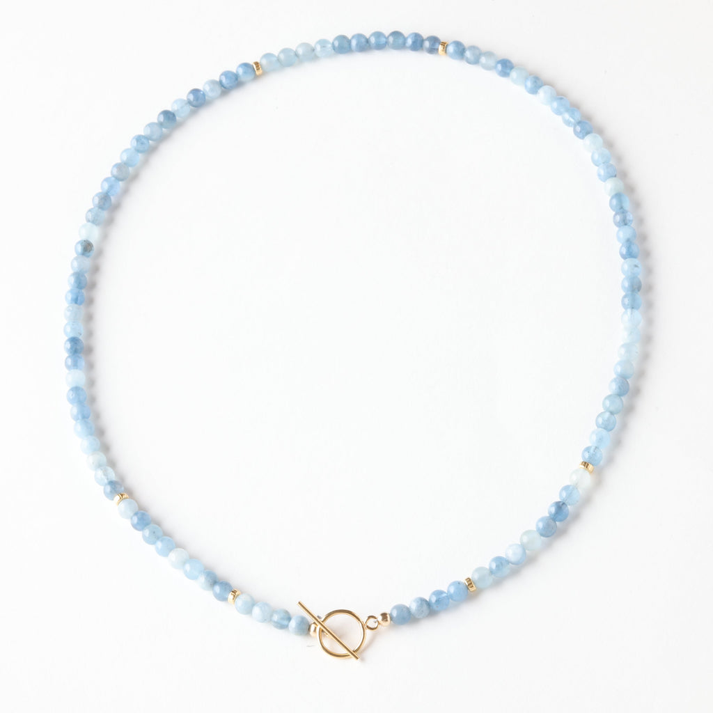 Clearing Skies Aquamarine x Gold Toggle Necklace - Classic