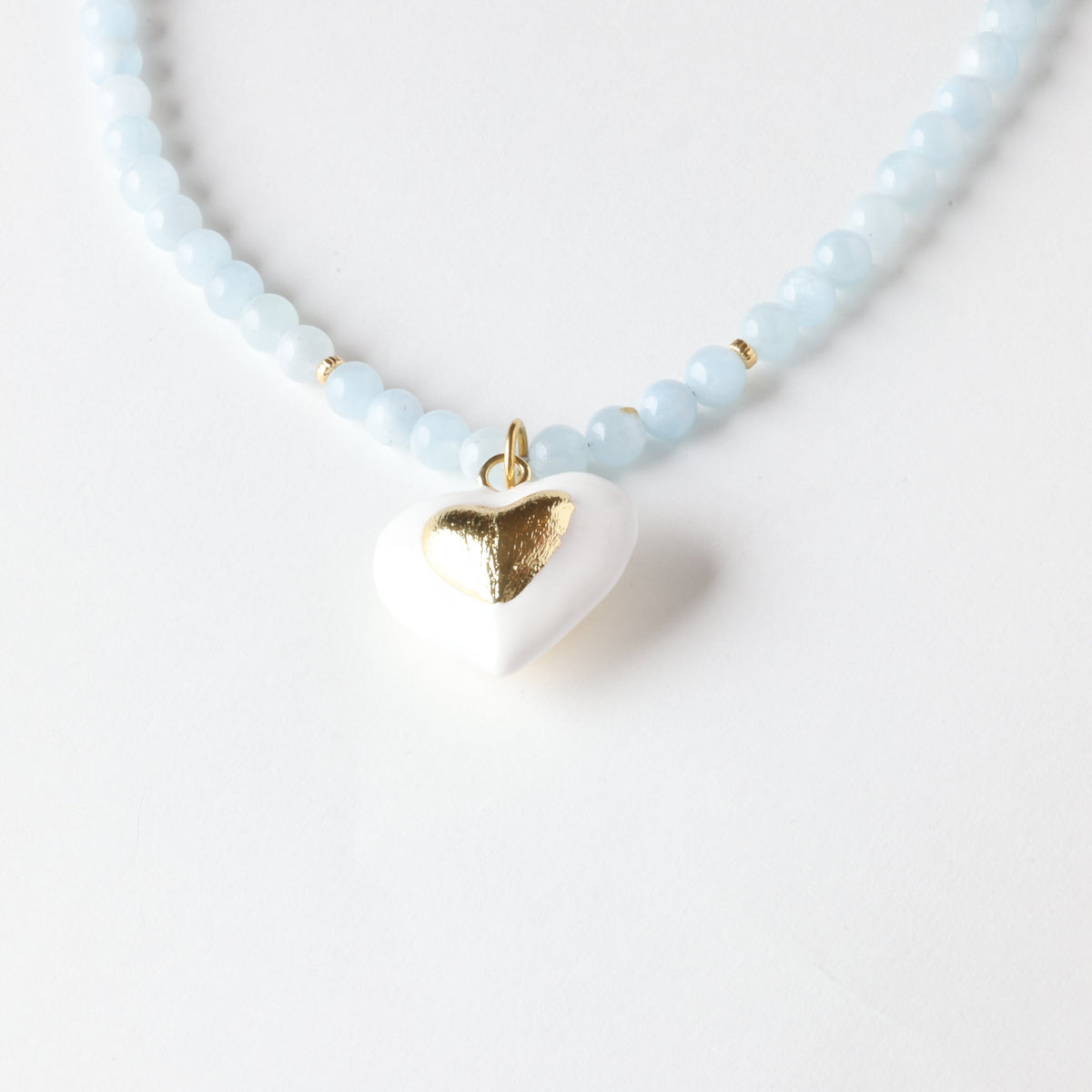 MultiToned Aquamarine x Gold Toggle Necklace - Classic
