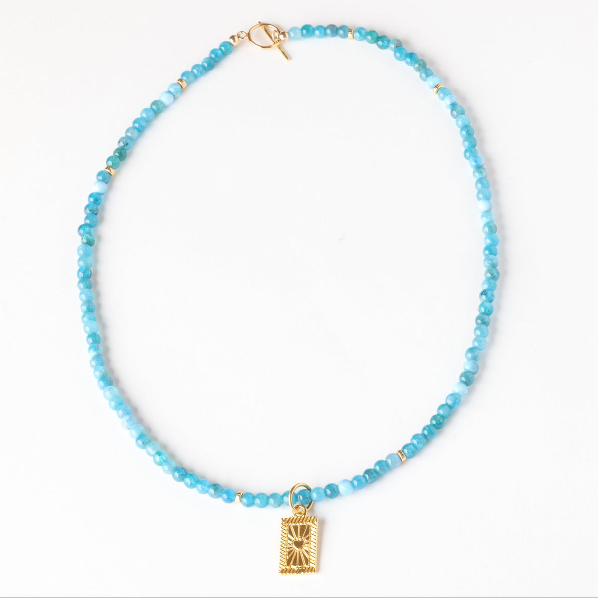 Pool Party Apatite x Gold Toggle Necklace - Everyday