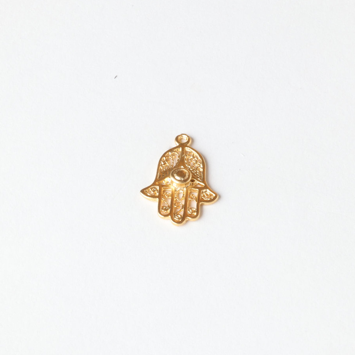 Hamsa Hand Gold Charm - 18k gold plated over sterling silver