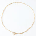 14k GF 3.0 mm Paperclip Chain Toggle Necklace