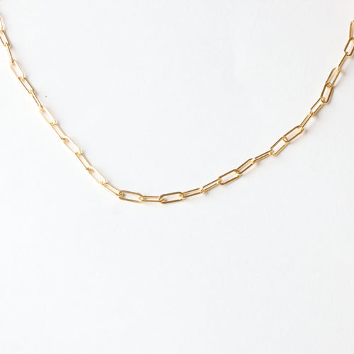 14k GF 3.0 mm Paperclip Chain Toggle Necklace