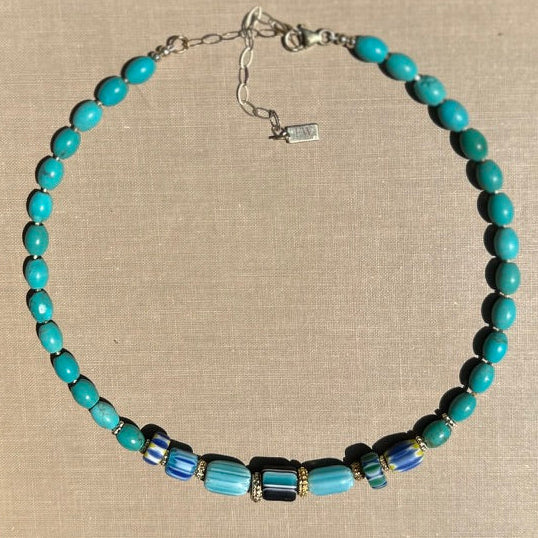 Eden Turquoise Barrel Necklace