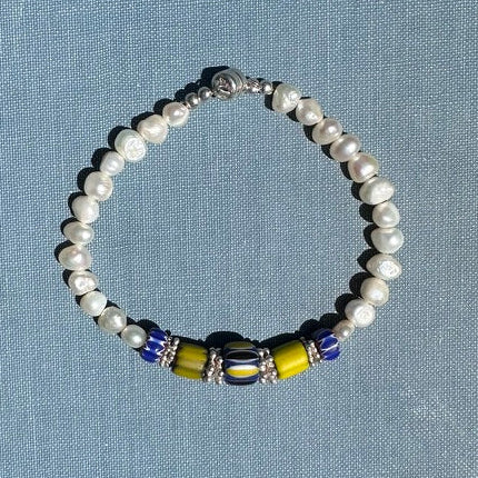 Samantha Pearl & Trade Bead Bracelet
