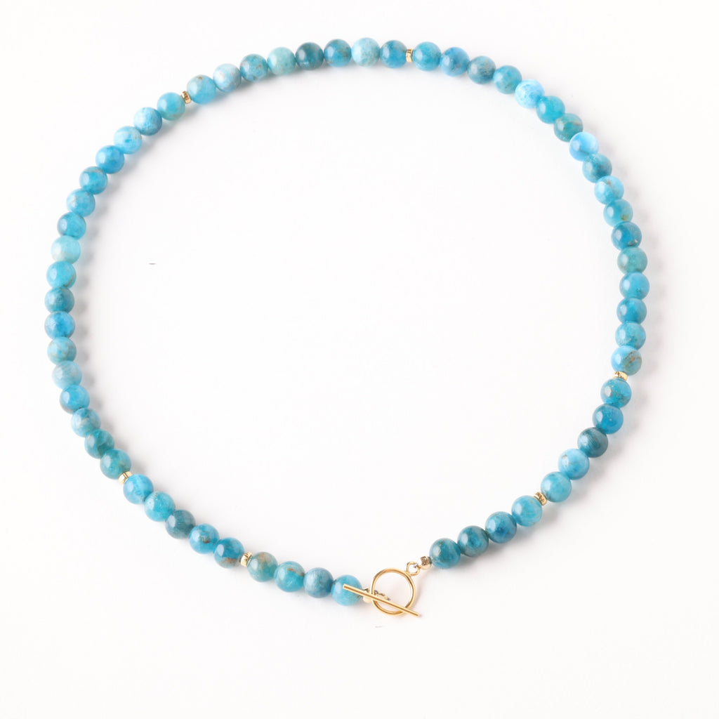 Pool Party Apatite x Gold Toggle Necklace - Classic